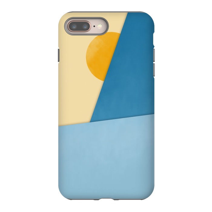 iPhone 7 plus StrongFit Blue & Yellow Geometry by Creativeaxle