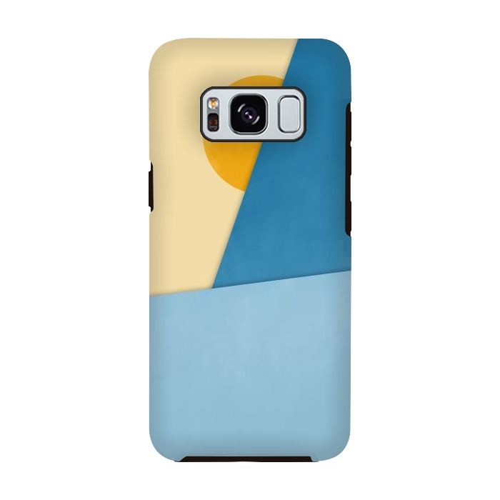 Galaxy S8 StrongFit Blue & Yellow Geometry by Creativeaxle