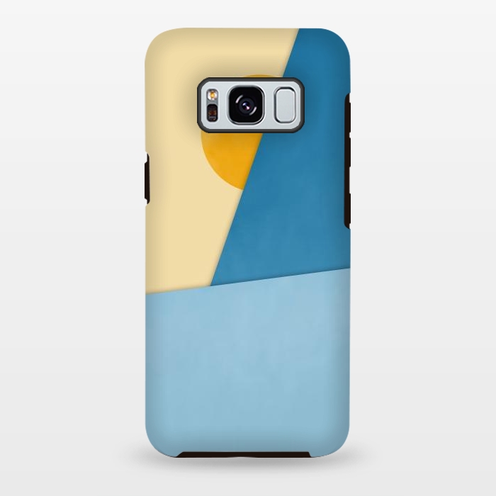 Galaxy S8 plus StrongFit Blue & Yellow Geometry by Creativeaxle