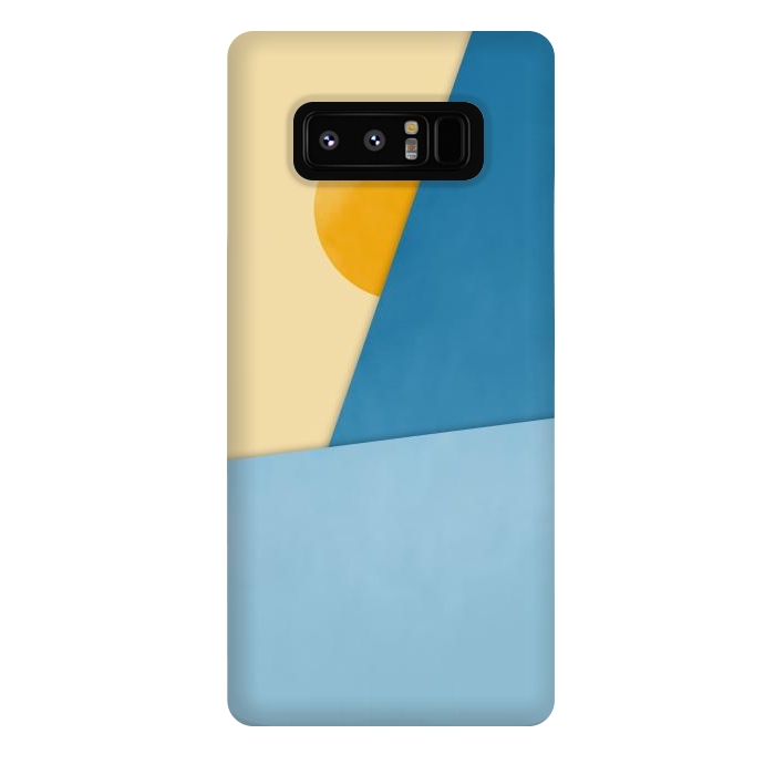 Galaxy Note 8 StrongFit Blue & Yellow Geometry by Creativeaxle