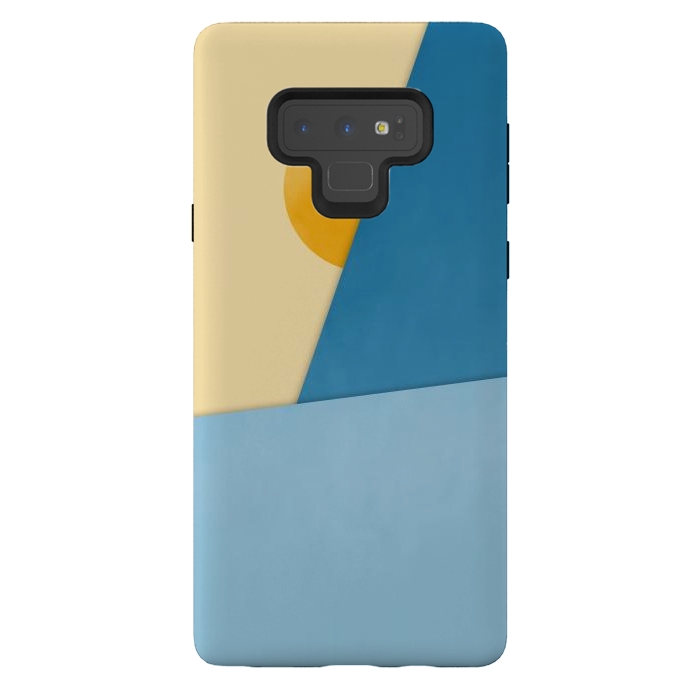 Galaxy Note 9 StrongFit Blue & Yellow Geometry by Creativeaxle