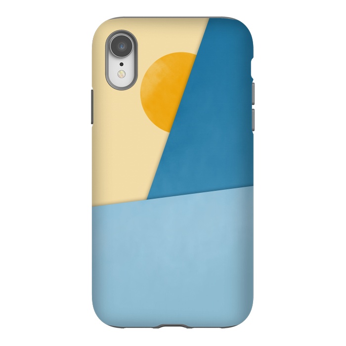 iPhone Xr StrongFit Blue & Yellow Geometry by Creativeaxle