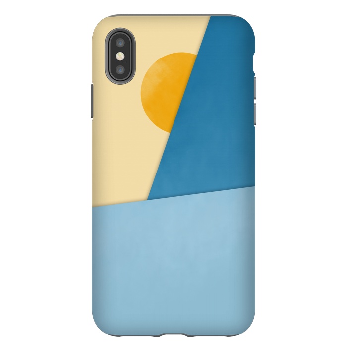 iPhone Xs Max StrongFit Blue & Yellow Geometry by Creativeaxle