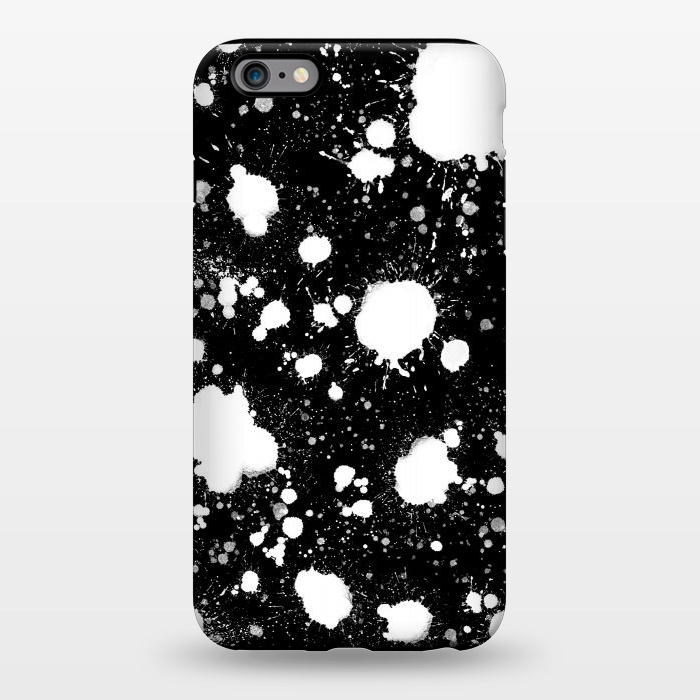 iPhone 6/6s plus StrongFit Black and white paint splatter  by Melissa Pedersen