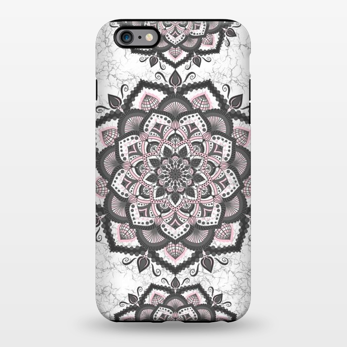 iPhone 6/6s plus StrongFit Black pink mandala flower by Jms