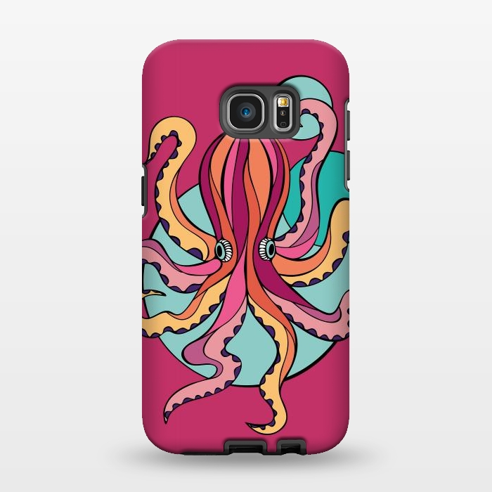 Galaxy S7 EDGE StrongFit Pink Octopus III by Majoih