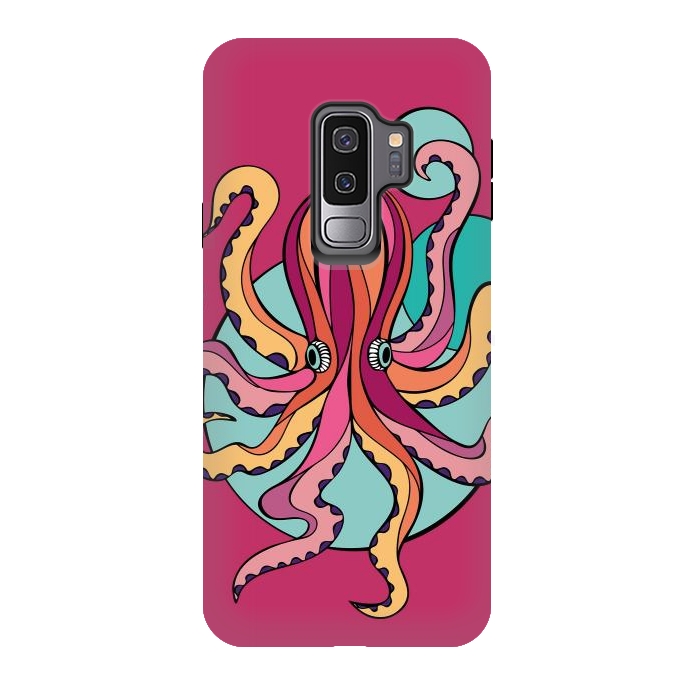 Galaxy S9 plus StrongFit Pink Octopus III by Majoih