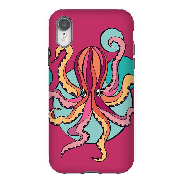 iPhone Xr StrongFit Pink Octopus III by Majoih