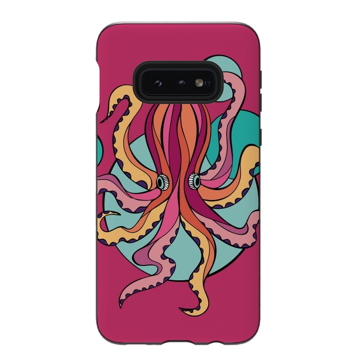 Galaxy S10e StrongFit Pink Octopus III by Majoih