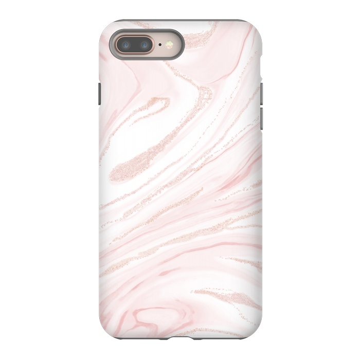 iPhone 7 plus StrongFit Modern blush pink marbleized abstract design by InovArts