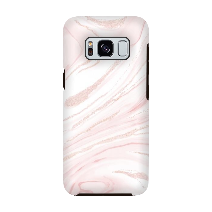 Galaxy S8 StrongFit Modern blush pink marbleized abstract design by InovArts