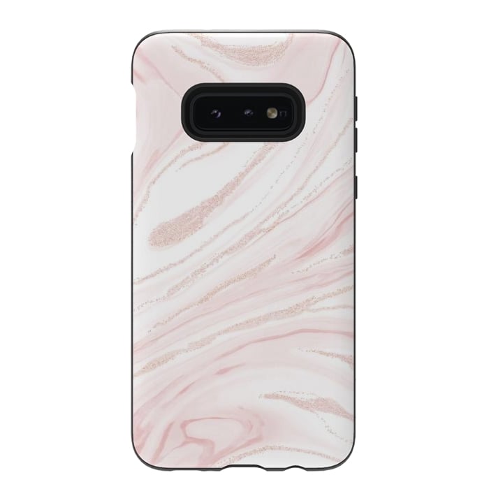 Galaxy S10e StrongFit Modern blush pink marbleized abstract design by InovArts