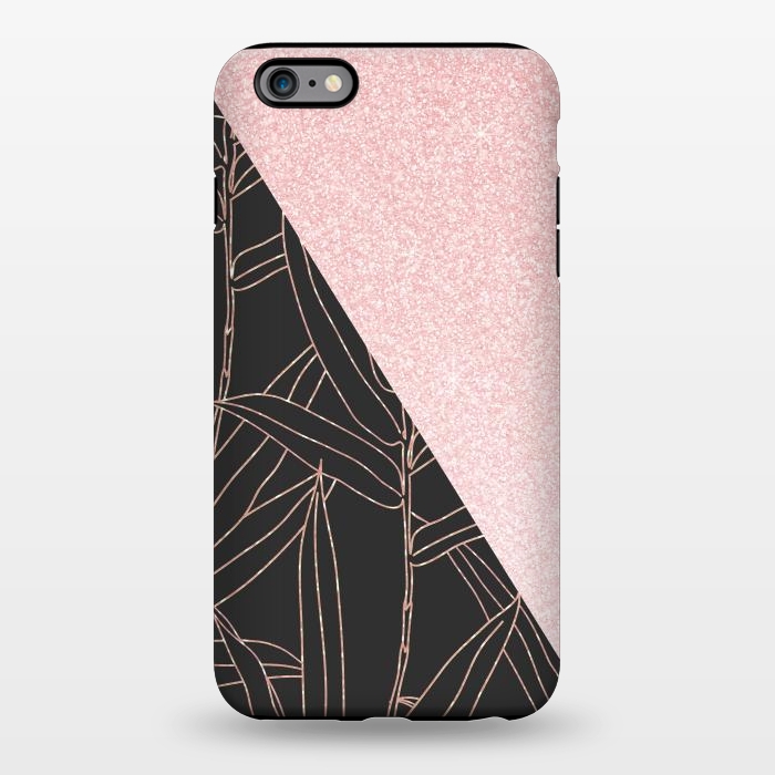 iPhone 6/6s plus StrongFit Elegant rose gold bamboo foliage pink design  by InovArts