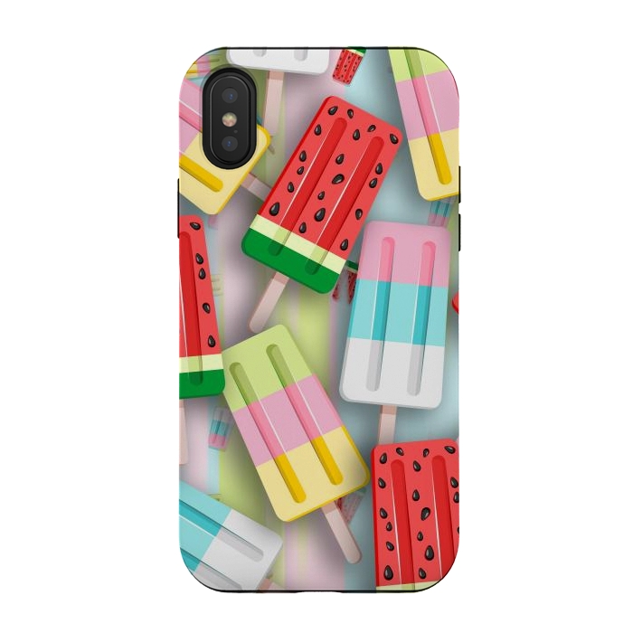 iPhone Xs / X StrongFit Popscicles Summer Pastel Colors by BluedarkArt