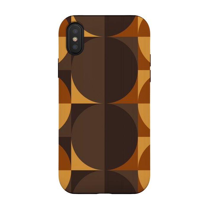 iPhone Xs / X StrongFit brown circular square by TMSarts