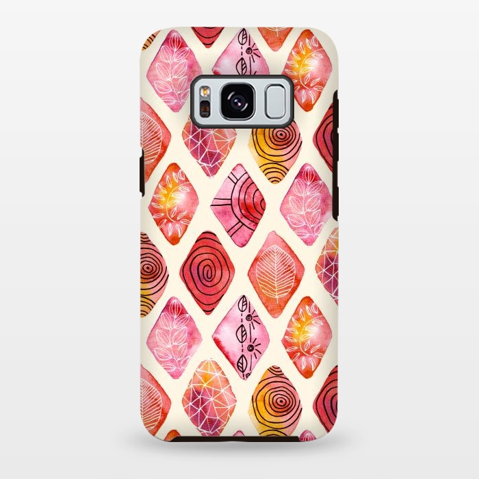 Galaxy S8 plus StrongFit Patterned Watercolor Diamonds  by Tigatiga