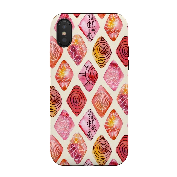 iPhone Xs / X StrongFit Patterned Watercolor Diamonds  by Tigatiga