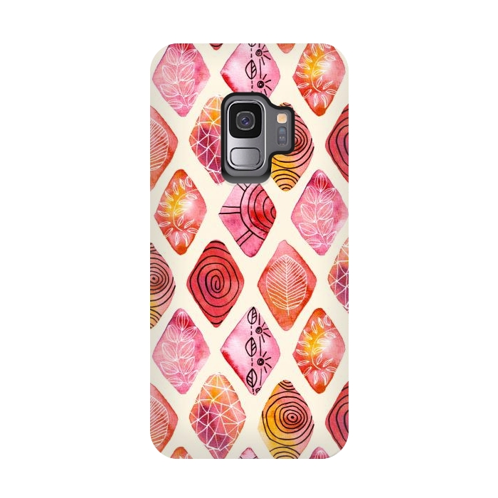 Galaxy S9 StrongFit Patterned Watercolor Diamonds  by Tigatiga