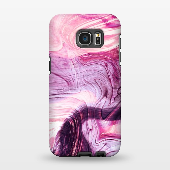 Galaxy S7 EDGE StrongFit Pink purple liquid marble by Oana 