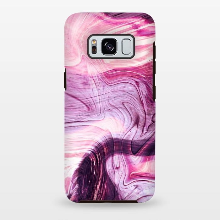 Galaxy S8 plus StrongFit Pink purple liquid marble by Oana 