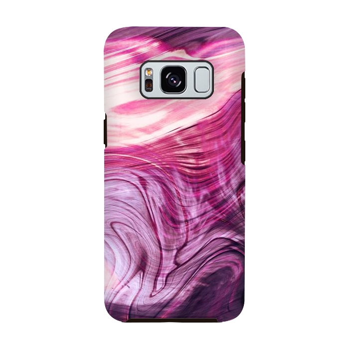 Galaxy S8 StrongFit Pink purple marble waves by Oana 