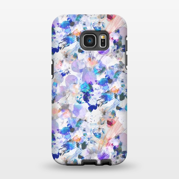 Galaxy S7 EDGE StrongFit Splattered blue lavender pansy petals by Oana 