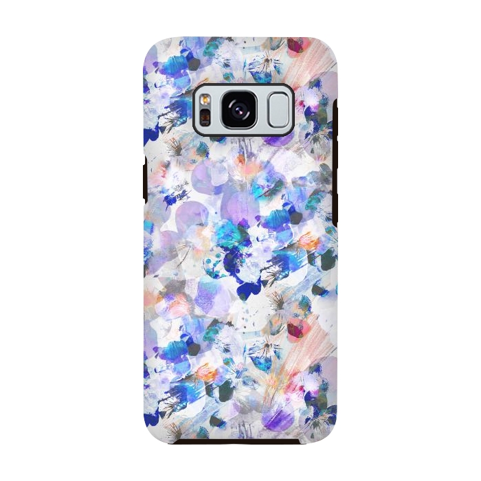 Galaxy S8 StrongFit Splattered blue lavender pansy petals by Oana 