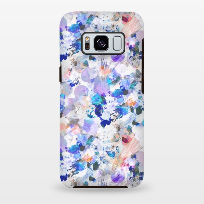 Galaxy S8 plus StrongFit Splattered blue lavender pansy petals by Oana 