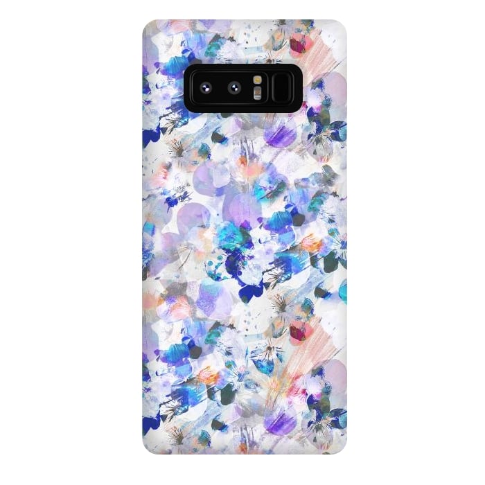 Galaxy Note 8 StrongFit Splattered blue lavender pansy petals by Oana 