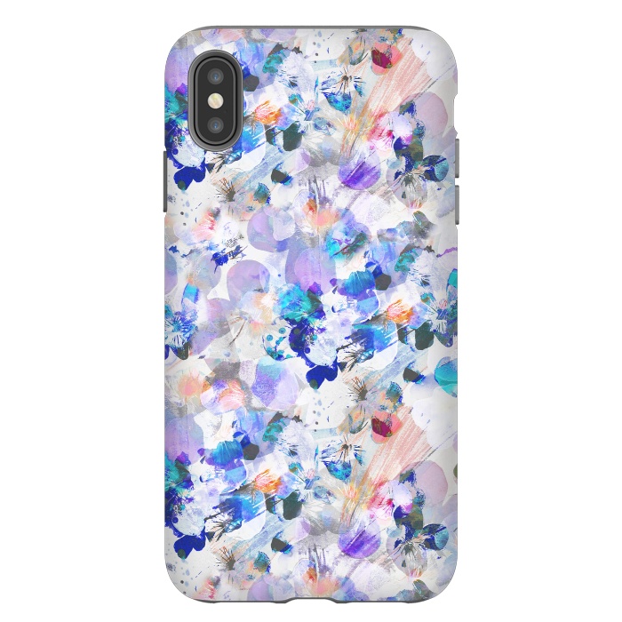 iPhone Xs Max StrongFit Splattered blue lavender pansy petals by Oana 