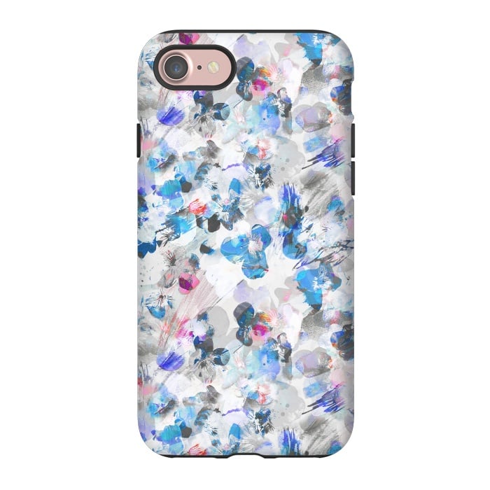iPhone 7 StrongFit Watercolor splattered pansies by Oana 