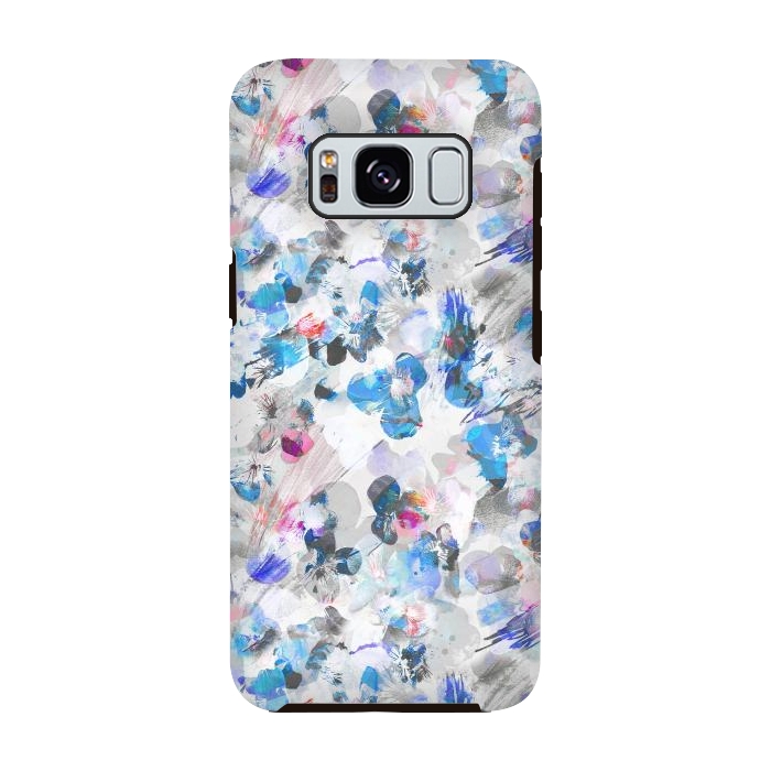 Galaxy S8 StrongFit Watercolor splattered pansies by Oana 
