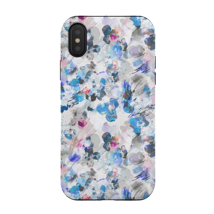 iPhone Xs / X StrongFit Watercolor splattered pansies by Oana 