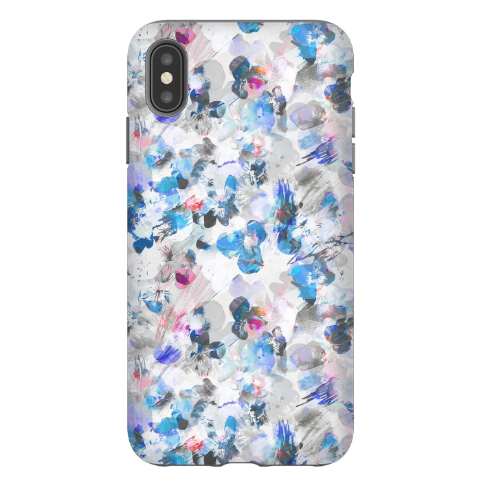 iPhone Xs Max StrongFit Watercolor splattered pansies by Oana 