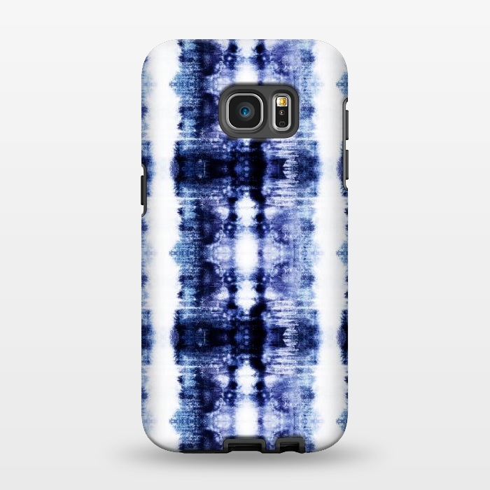 Galaxy S7 EDGE StrongFit Indigo shibori dye stripes by Oana 
