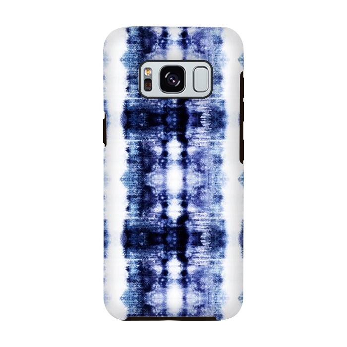 Galaxy S8 StrongFit Indigo shibori dye stripes by Oana 
