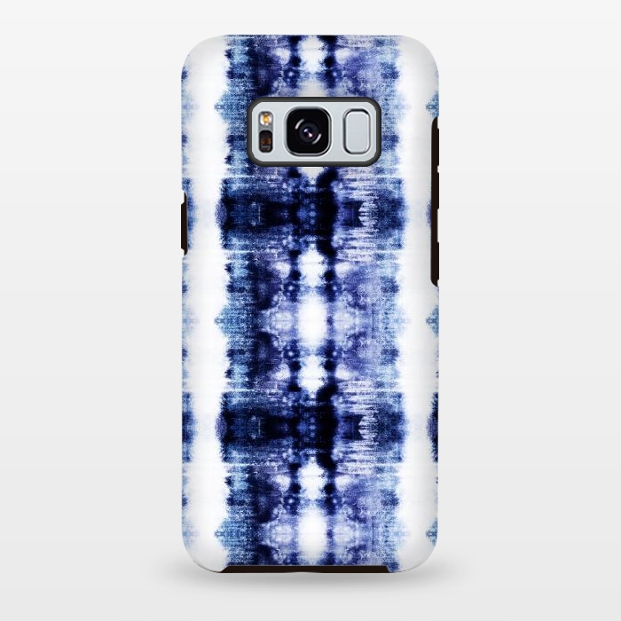 Galaxy S8 plus StrongFit Indigo shibori dye stripes by Oana 