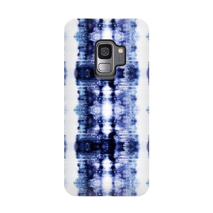 Galaxy S9 StrongFit Indigo shibori dye stripes by Oana 