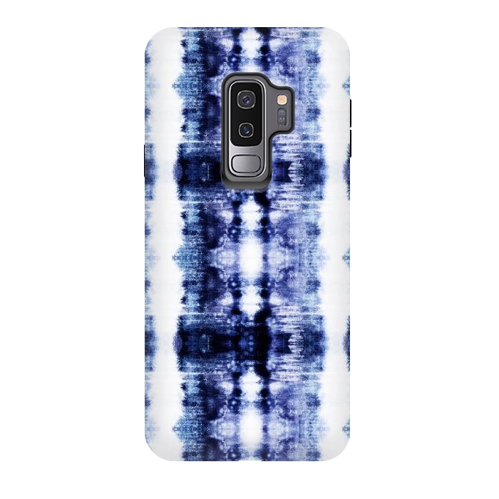 Galaxy S9 plus StrongFit Indigo shibori dye stripes by Oana 