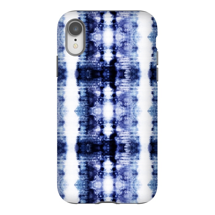 iPhone Xr StrongFit Indigo shibori dye stripes by Oana 