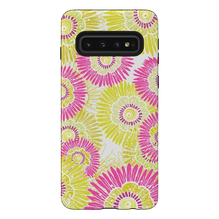 Galaxy S10 StrongFit Flower Power  by Rose Halsey