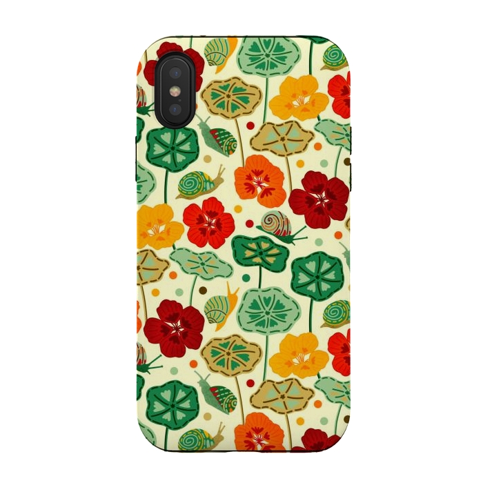 iPhone Xs / X StrongFit Nasturtiums & Snails  by Tigatiga