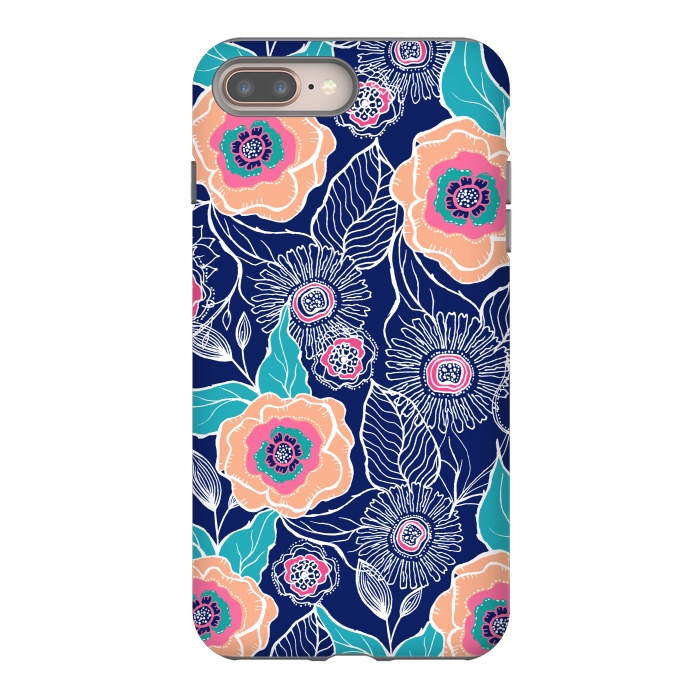 iPhone 7 plus StrongFit Floral Poppy by Rose Halsey
