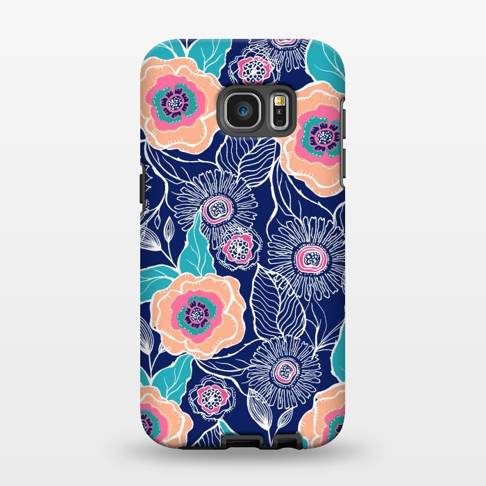 Galaxy S7 EDGE StrongFit Floral Poppy by Rose Halsey