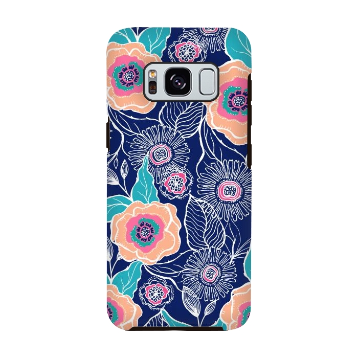 Galaxy S8 StrongFit Floral Poppy by Rose Halsey