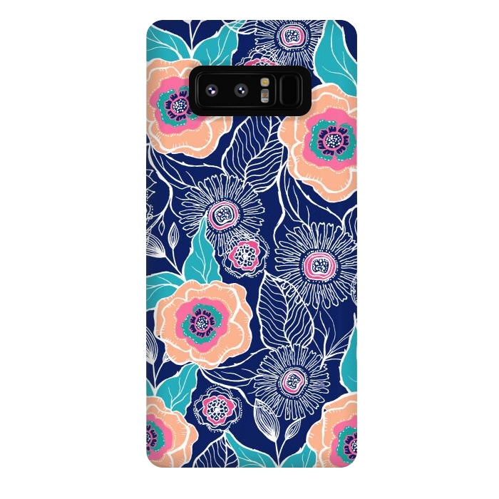 Galaxy Note 8 StrongFit Floral Poppy by Rose Halsey