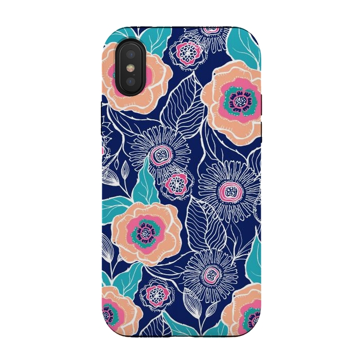 iPhone Xs / X StrongFit Floral Poppy by Rose Halsey