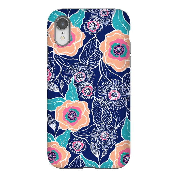 iPhone Xr StrongFit Floral Poppy by Rose Halsey