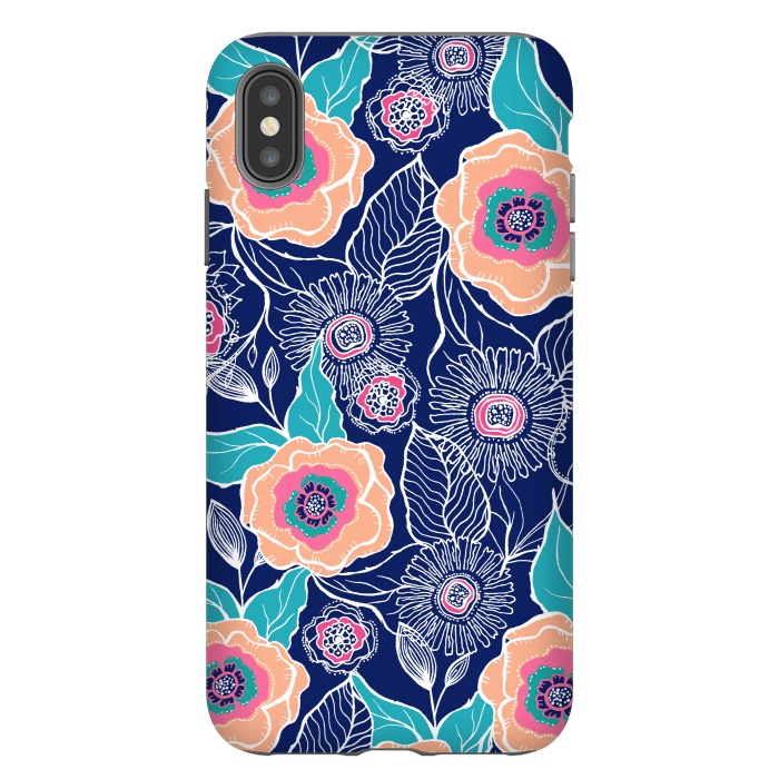 iPhone Xs Max StrongFit Floral Poppy by Rose Halsey