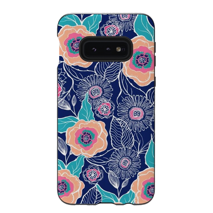 Galaxy S10e StrongFit Floral Poppy by Rose Halsey